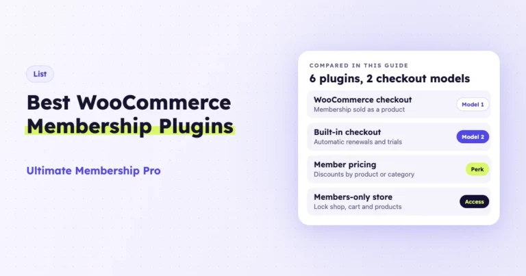 Six WooCommerce membership plugins compared by checkout model, member pricing and store access