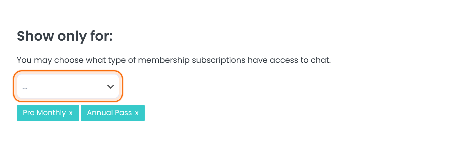 Show only for list with the tags Pro Monthly and Annual Pass